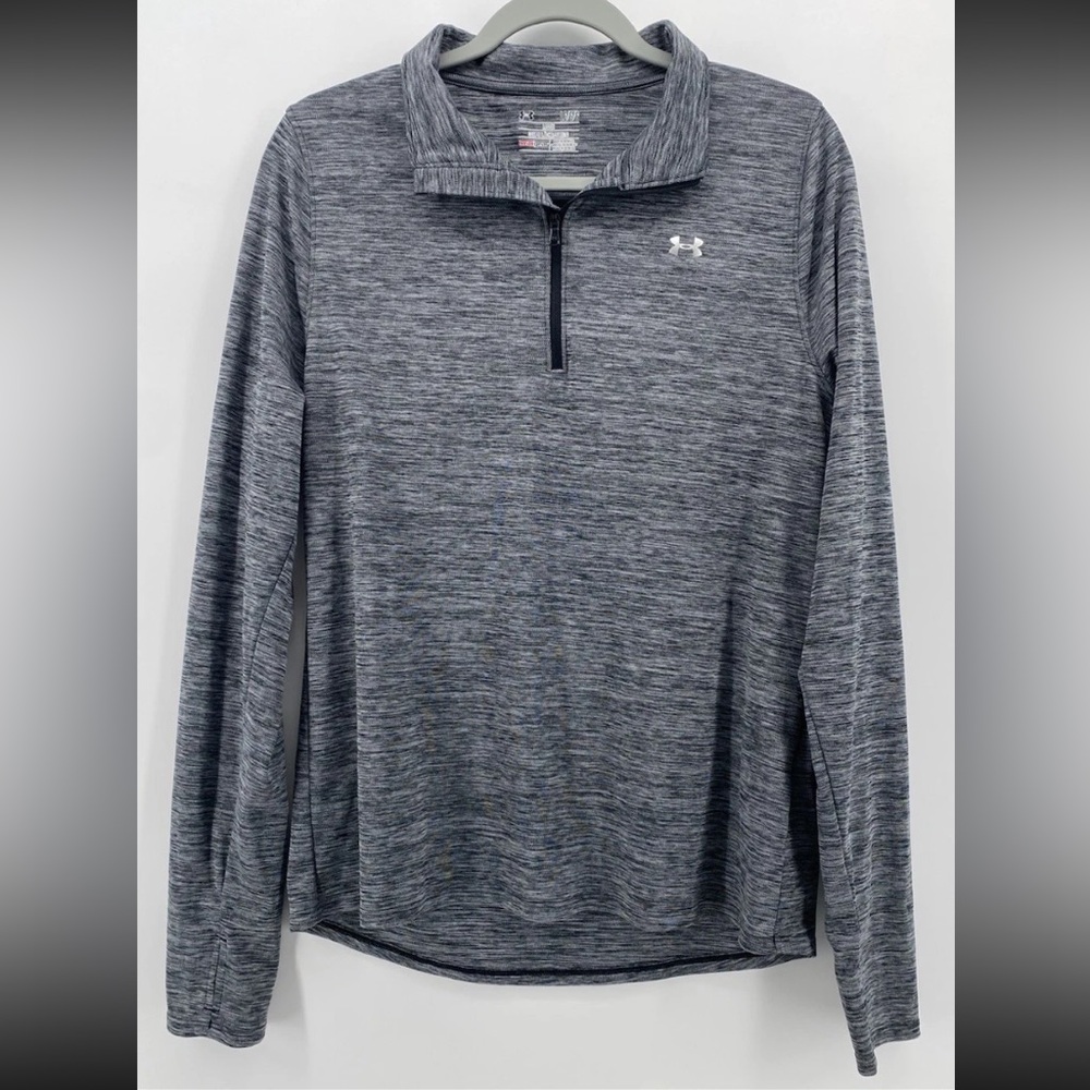 Under Armour | Women’s Large Grey Heat Gear Quarter‎ Zip | Pullover, Lightweight